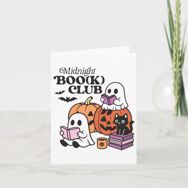 Tarjeta Libro de lectura de los Fantasmas de Halloween de  (Anverso)