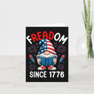 Tarjeta Libro de lectura del gnomo de la bandera americana
