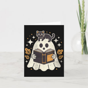 Tarjeta Libro de lectura fantasma de mujeres Halloween Bib
