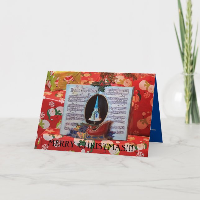Tarjeta Libro de Música de Navidad primer plano (Anverso)