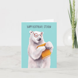 Tarjeta Libro de oso polar Lover Nerdy