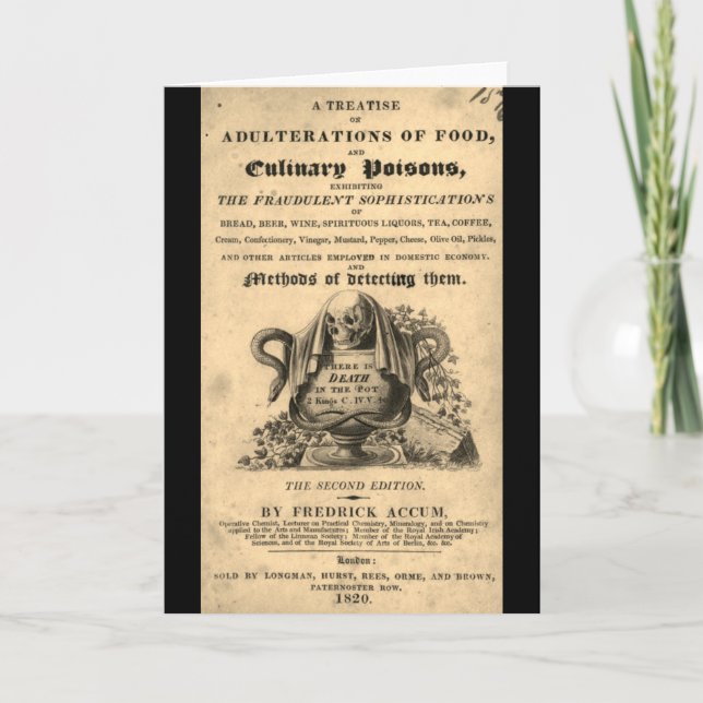 Tarjeta Libro de venenos culinarios del cráneo antiguo de  (Anverso)