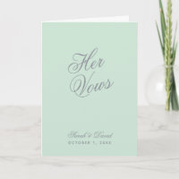 Libro de Votos de Boda Simple Verde Menta Sus Voto