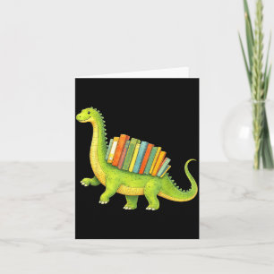 Tarjeta Libro divertido de dinosaurio amante de los libros