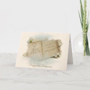 Tarjeta libro vintage abierto para el 50º aniversario
