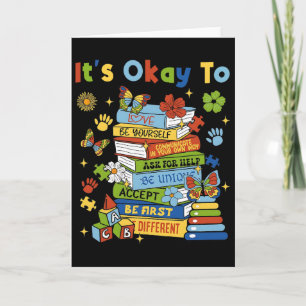 Tarjeta Libros Conciencia del Autismo Coquette Está Bien P