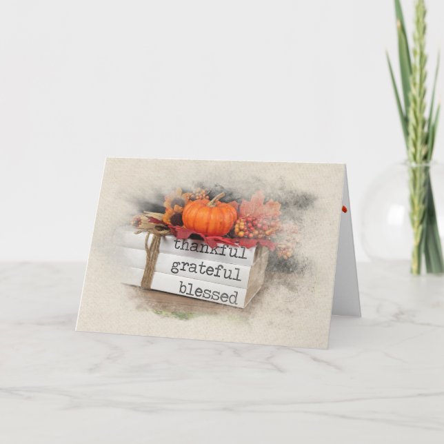 Tarjeta Libros de Acción de Gracias por la Amistad (Anverso)