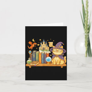 Tarjeta Libros de bruja de gato kawaii lindos