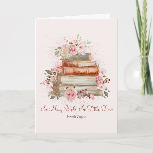 Tarjeta Libros de citas personalizados y rosas rosas rosas (Anverso)