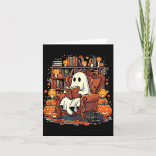 Tarjeta Libros de lectura de fantasmas de Halloween Calaba