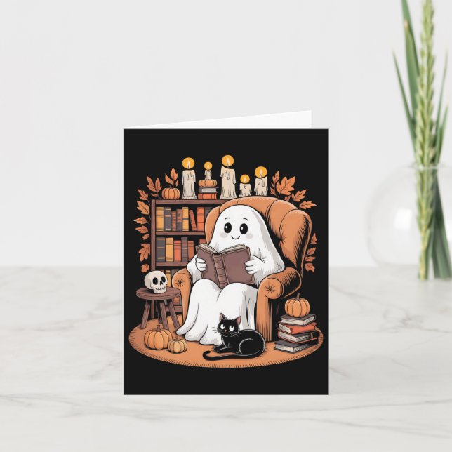 Tarjeta Libros de lectura de fantasmas retro (Anverso)