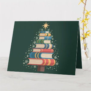 Tarjeta Libros de Navidad para maestros árbol regalos de l