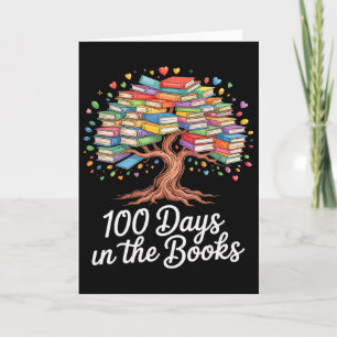 Tarjeta Libros del 100.º día de escuela Diseño de lectura