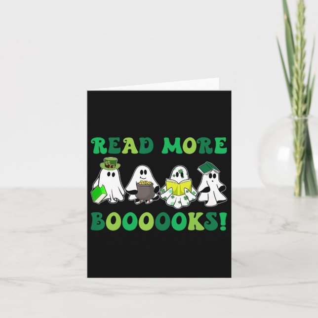 Tarjeta Libros fantasmales adorables Lee más libros divert (Anverso)