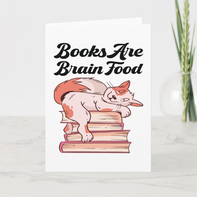 Tarjeta Libros - Los Libros Son Alimento Para El Cerebro (Anverso)