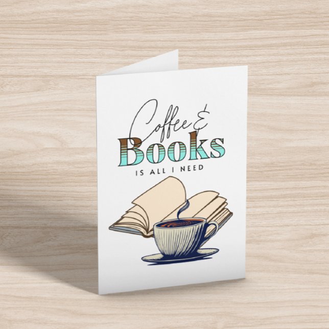 Tarjeta Libros y café de época | Pensar En Ti (Subido por el creador)