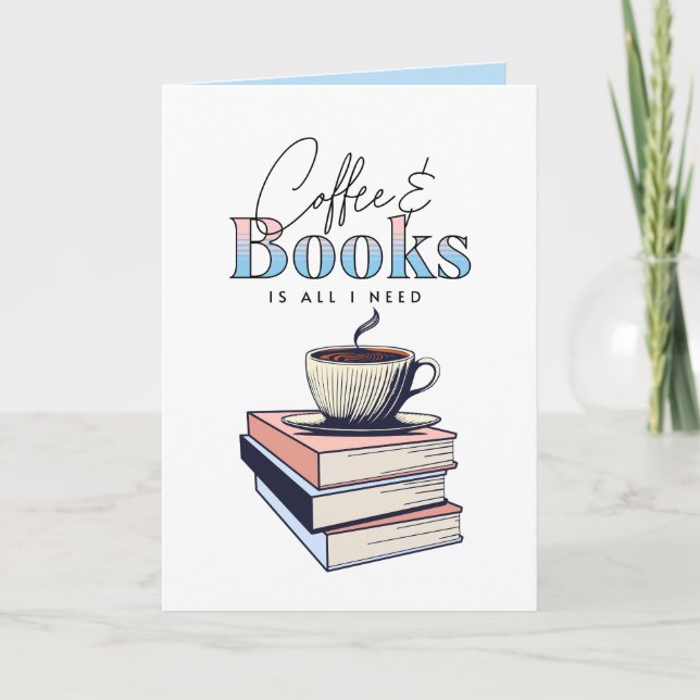 Tarjeta Libros y café de época son todo lo que necesito (Anverso)