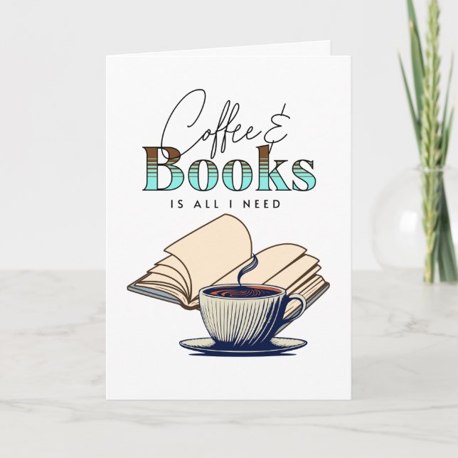 Tarjeta Libros y cafés añejos Cumpleaños (Anverso)