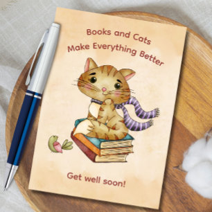 Tarjeta Libros y gatos se recuperan