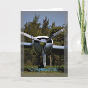 Tarjeta Licencia piloto. Obteniendo tus alas. Felicitacion