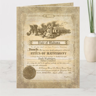 Tarjeta Licencia Vintage Marriage