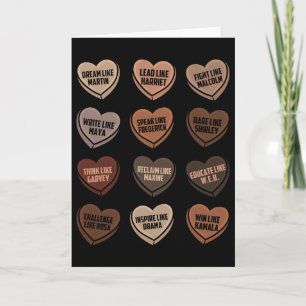 Tarjeta Líderes Educados Corazones Celebrando la Historia