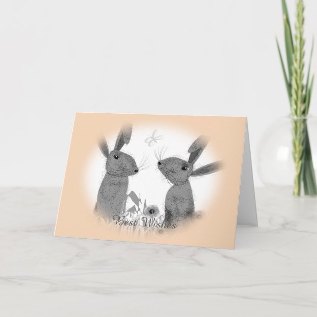 Tarjeta Liebres caprichosas lindas de marzo (Anverso)