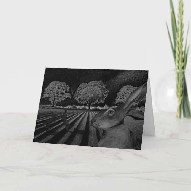 Tarjeta Liebres en la noche (Anverso)