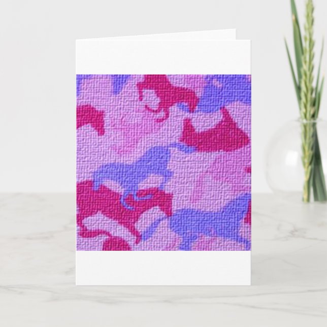 Tarjeta Lienzo de caballos rosados (Anverso)
