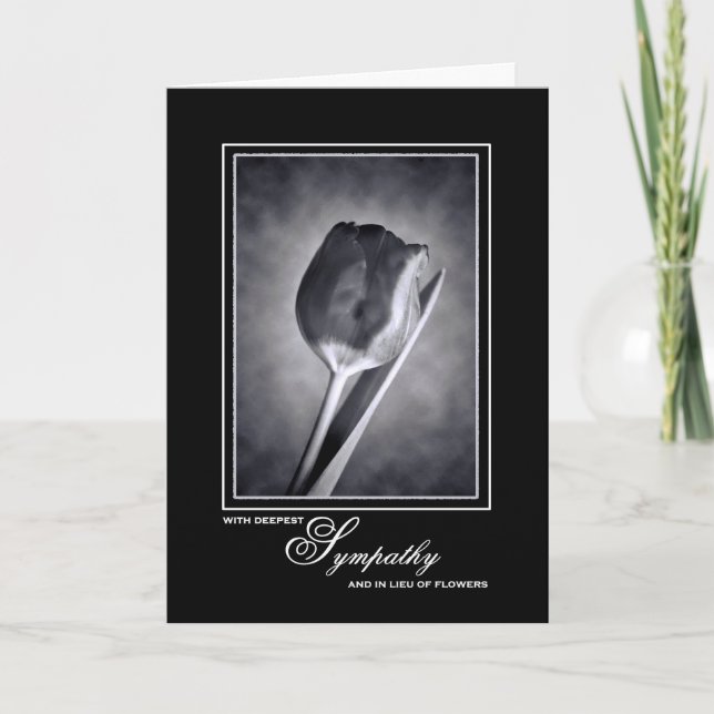 Tarjeta Lieu of Flowers Sympathy Memorial Donation Tulip (Anverso)