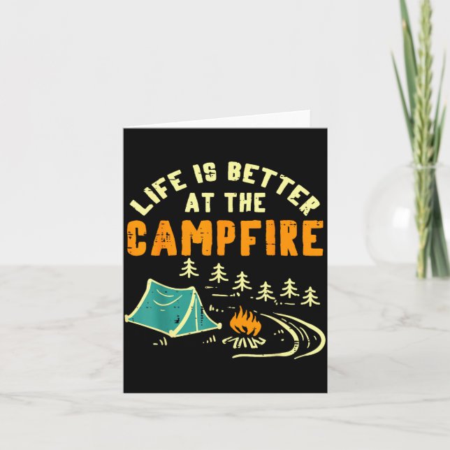 Tarjeta Life Better Campfire Camng Camper Boys Girl Kids M (Anverso)