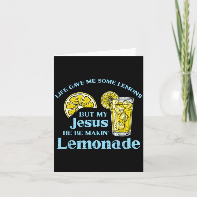 Tarjeta Life Gave Lemon Jesus Made Lemonade Christian Men  (Anverso)