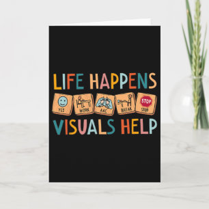 Tarjeta Life Happens Visuals Ayuda a los maestros de educa