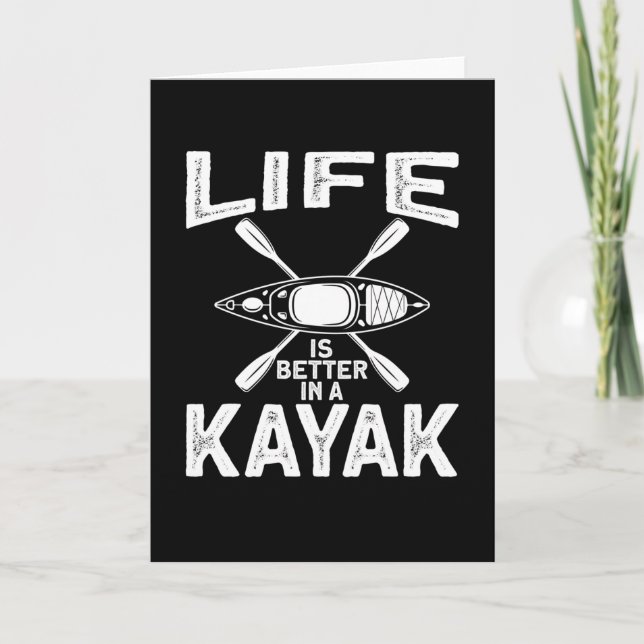 Tarjeta Life Is Better in A Kajak Canoe (Anverso)