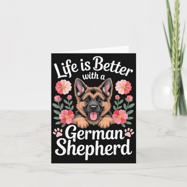 Tarjeta Life Is Better With A German Shepherd Dog Lover  (Anverso)