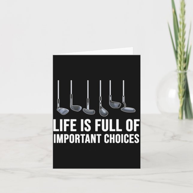 Tarjeta Life Is Full Of Imrtant Choices Golf Christmas  (Anverso)