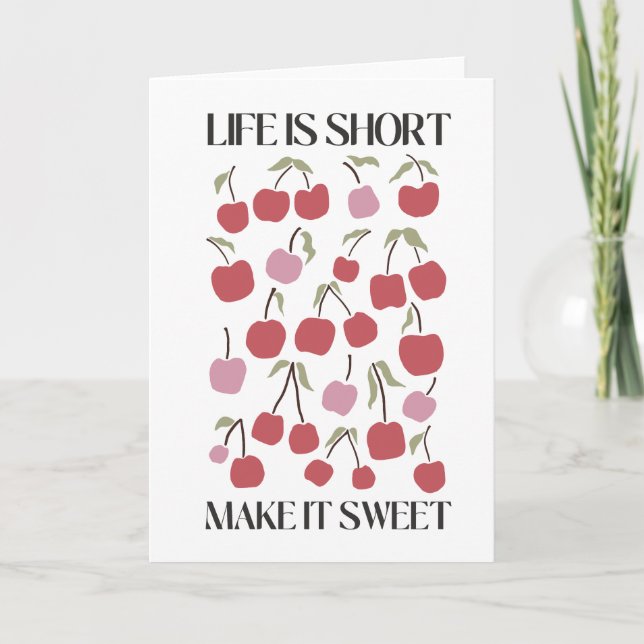 Tarjeta Life Is Short Make It Sweet Quote Boho Wildflower  (Anverso)