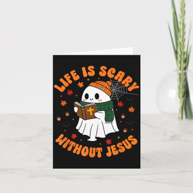 Tarjeta Life Is Y Without Jesus - Christian Halloween  (Anverso)