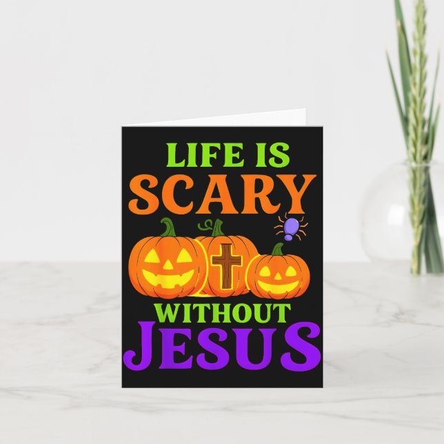 Tarjeta Life Is Y Without Jesus Christian Halloween  (Anverso)