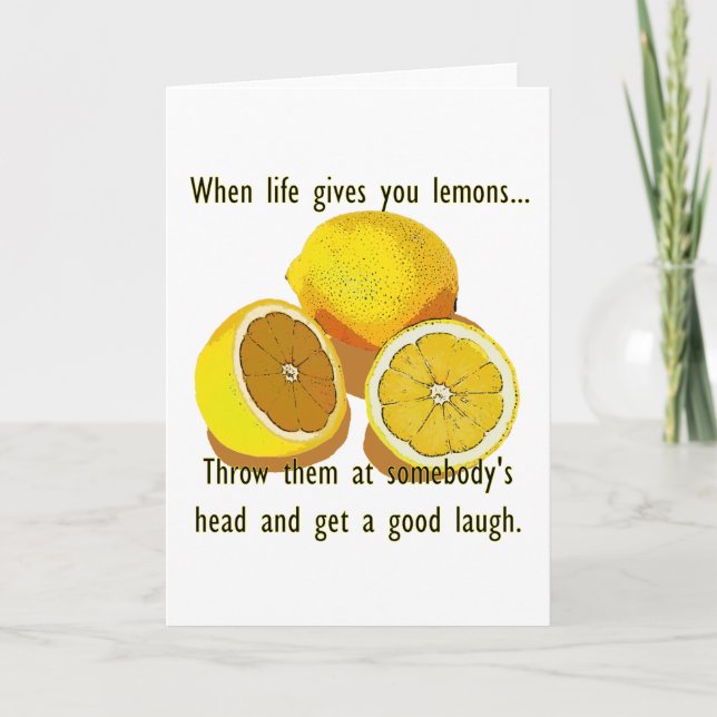 Tarjeta Life Lemons Dark Humor Funny Fruta Amarilla (Anverso)
