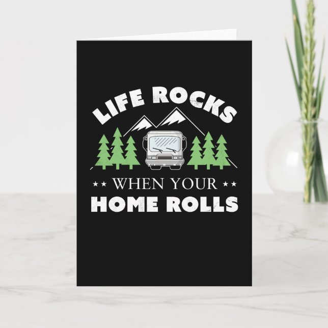 Tarjeta Life Rocks Funny Motorhome Camping Gift (Anverso)