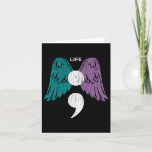 Tarjeta Life Semicolon Wings Suicidio Conciencia Mental Sa