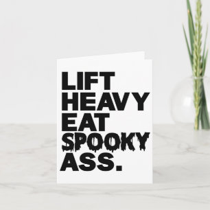 Tarjeta Lift Heavy Eat Spooky Funny Halloween Adultos Work