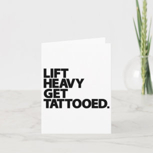 Tarjeta Lift Heavy Get Tattooed Funny Low Life Workout Fit