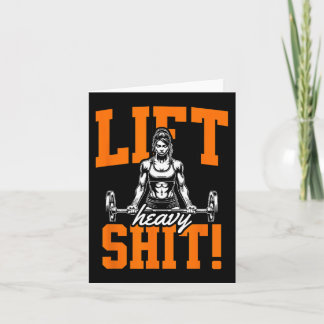 Tarjeta Lift Heavy Gracioso Gym Workout Tee Power Humo