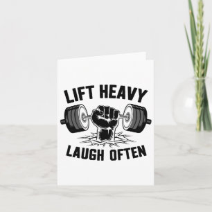Tarjeta Lift Heavy Laugh A Menudo Weightlifter Bodybuildin