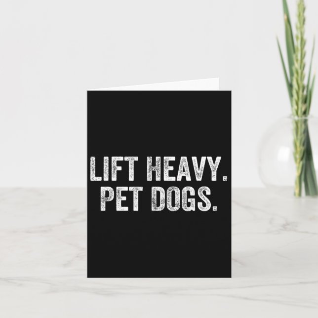 Tarjeta Lift Heavy Mascota Dogs Gym Weightlifter Bodybuild (Anverso)