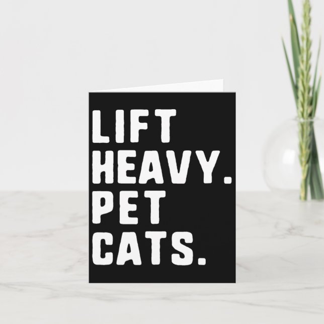 Tarjeta Lift Heavy Mascota Gatos Gracioso Gimnasio Peso Li (Anverso)