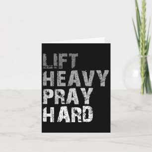 Tarjeta Lift Heavy Pray Hard Motivational Workout Me Fe