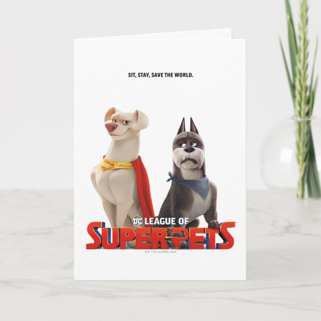Tarjeta Liga DC de Super Mascotas Arte Teatral (Anverso)